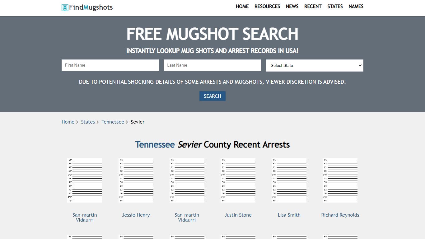 Tennessee Sevier County Recent Arrests - Find Mugshots